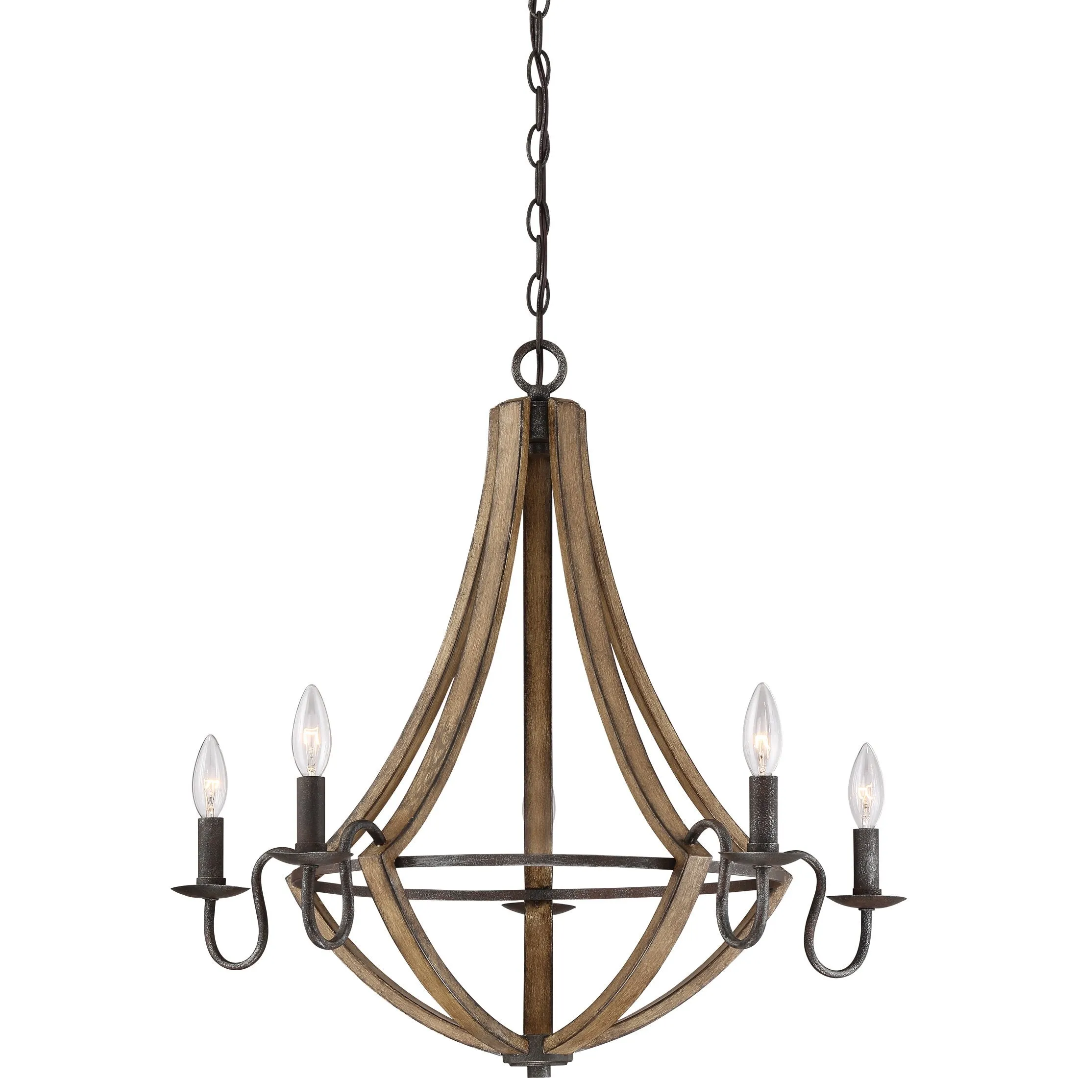 Shire - 5 lgt chandleier rustic black - SHR5005RK