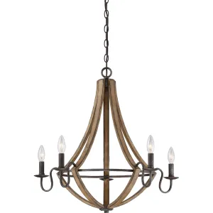 Shire - 5 lgt chandleier rustic black - SHR5005RK