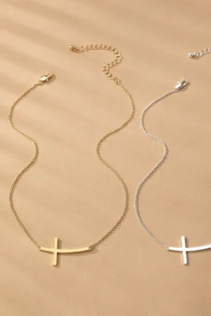 Sideways Cross Pendant