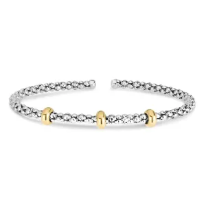 Silver & 18K Gold Prosecco Station Bracelet