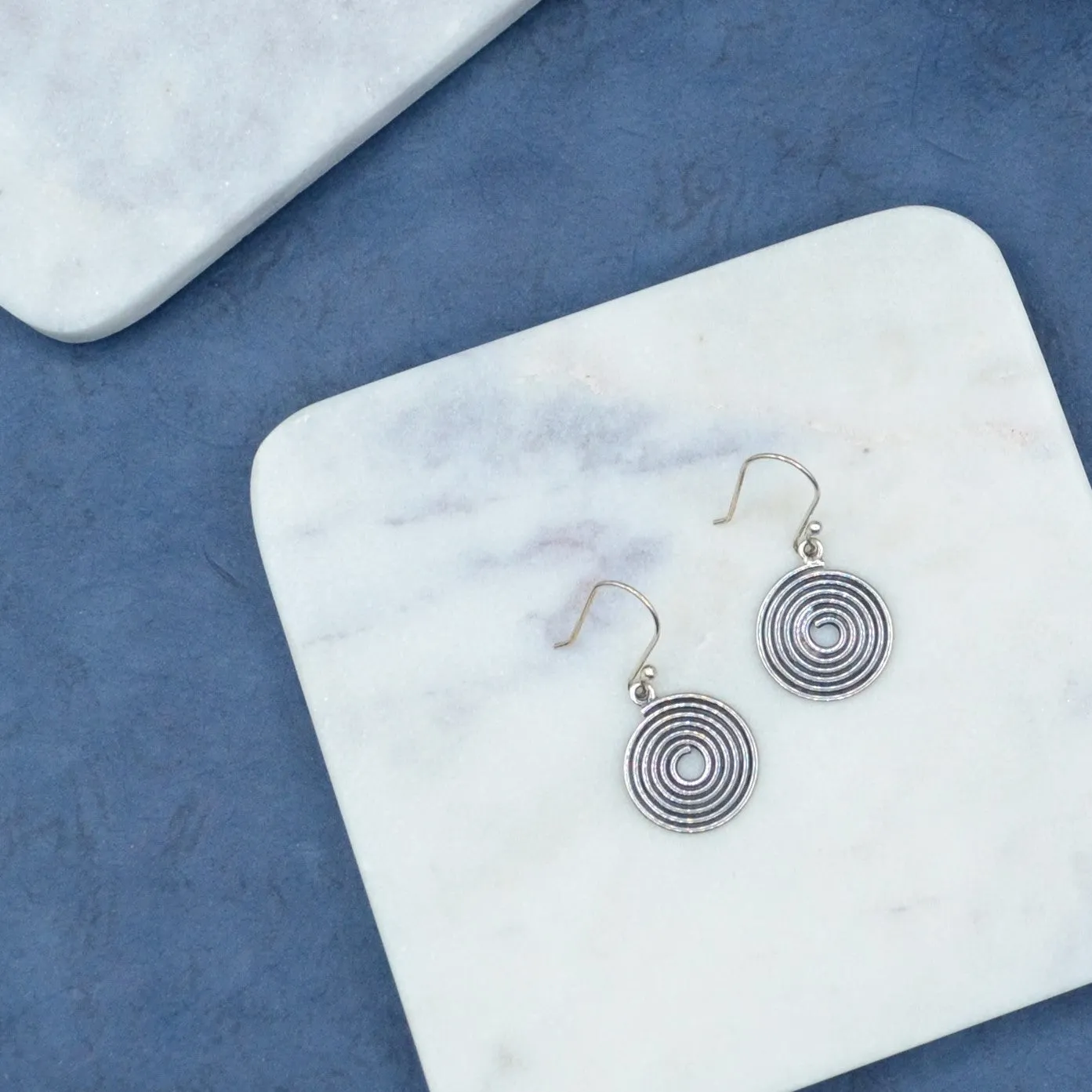 Silver Spiral Earrings