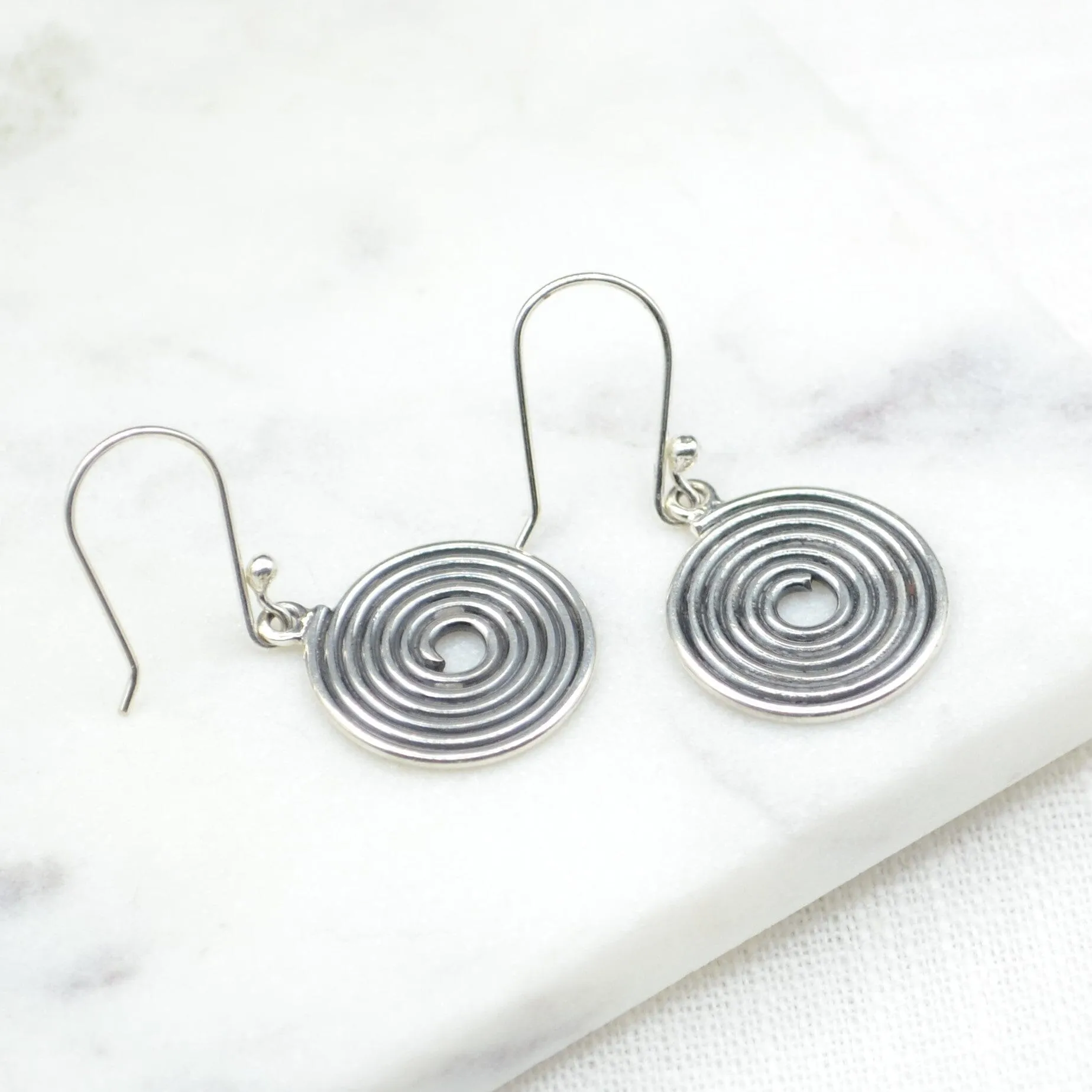 Silver Spiral Earrings