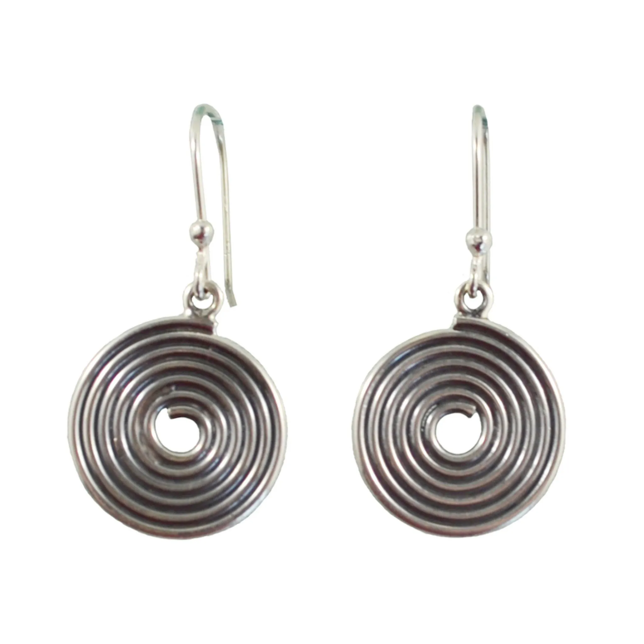 Silver Spiral Earrings