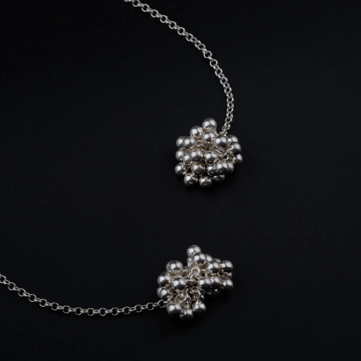 Silver Tie & Wear Necklace with Silver Beads