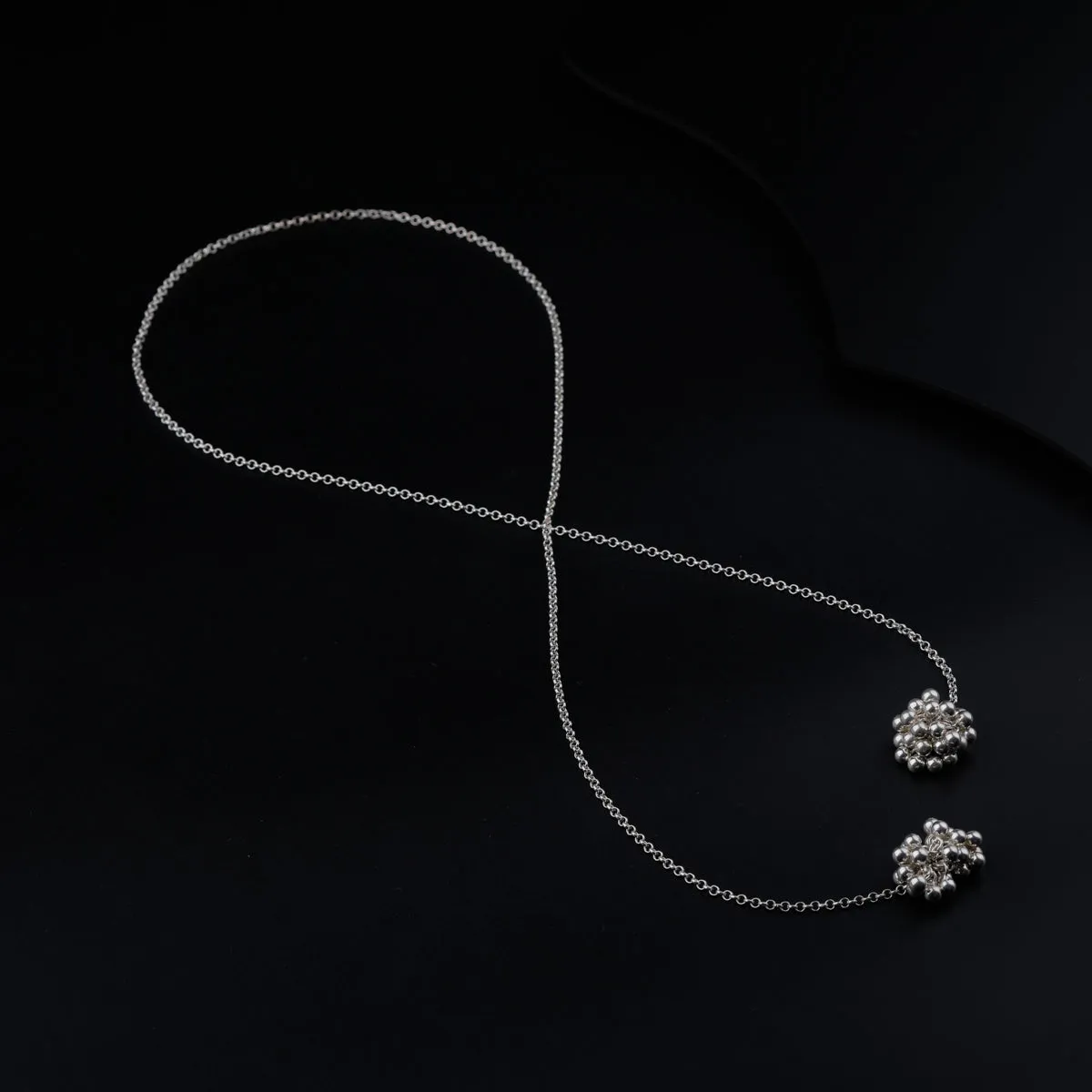 Silver Tie & Wear Necklace with Silver Beads