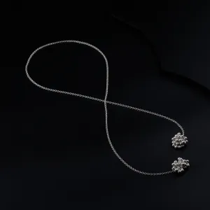 Silver Tie & Wear Necklace with Silver Beads