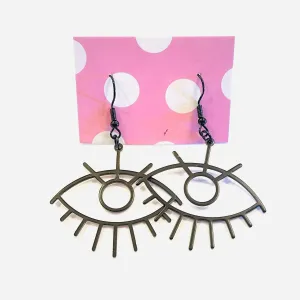 Simple Black Eye Earrings