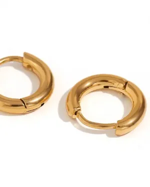 Simple Hoop Earrings - Gold