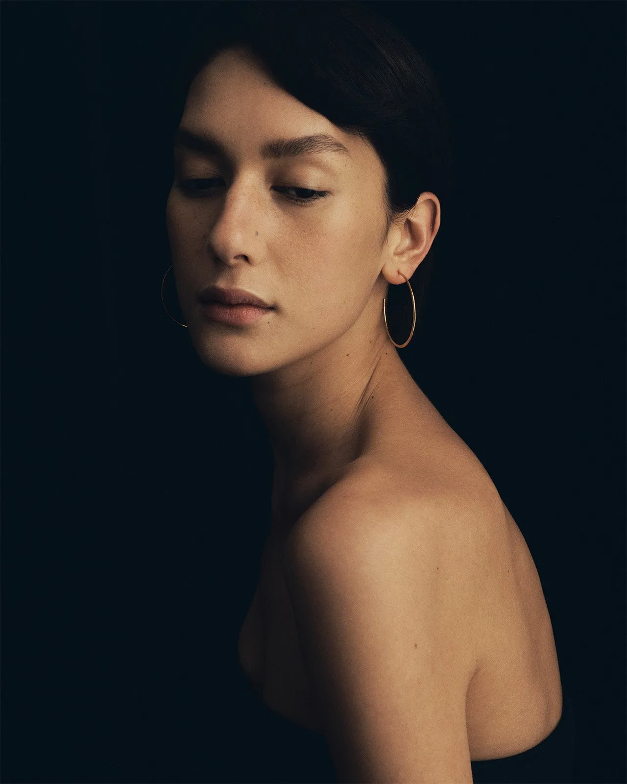 Simple Hoop Earrings Hammered Gold Vermeil