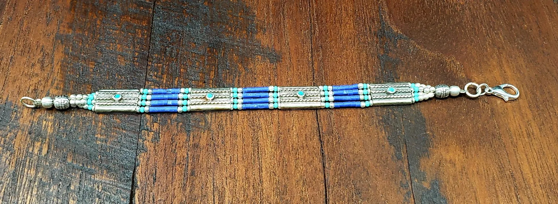 Simple Lapis Tibetan Beaded Bracelet