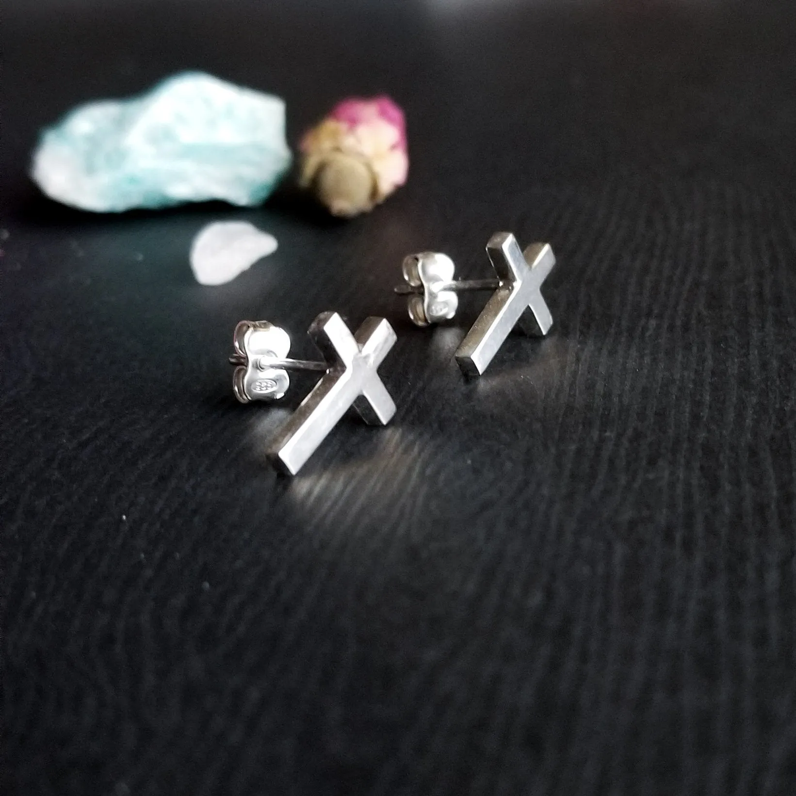 Simple Small Cross Earrings