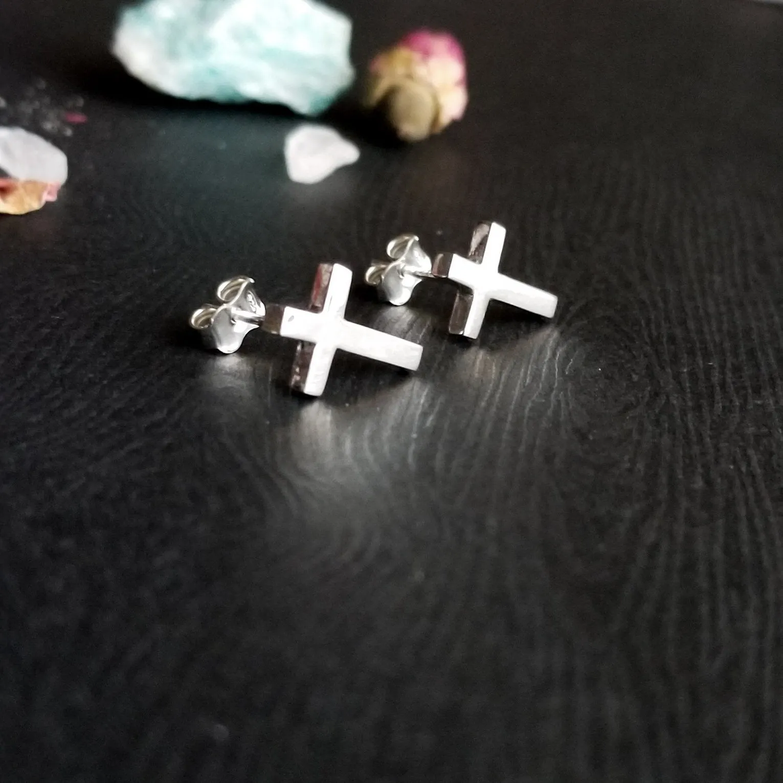 Simple Small Cross Earrings