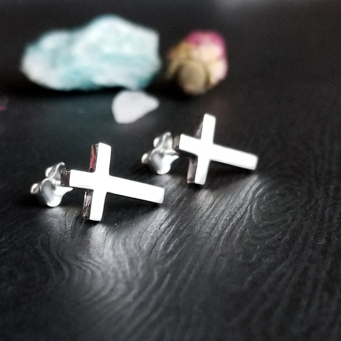 Simple Small Cross Earrings