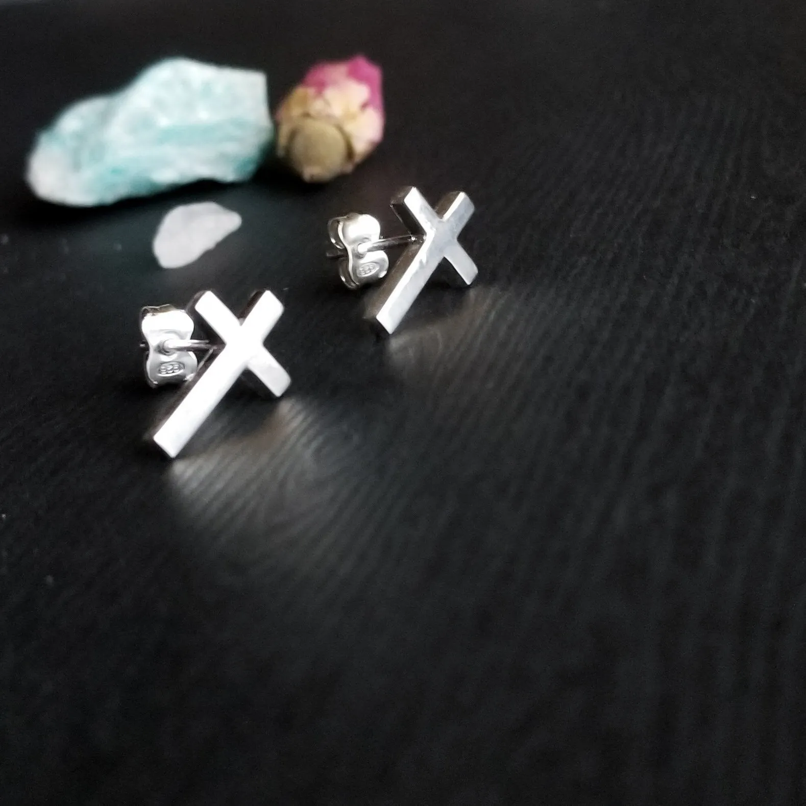 Simple Small Cross Earrings