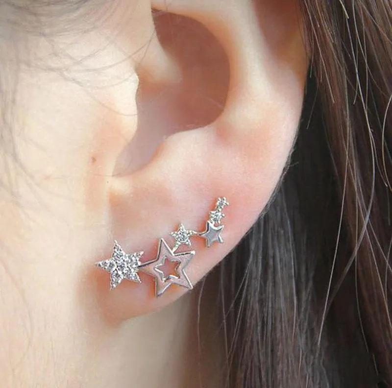 Simple Stylish Star Earrings, Star Ear Climber