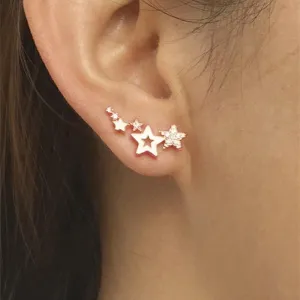 Simple Stylish Star Earrings, Star Ear Climber