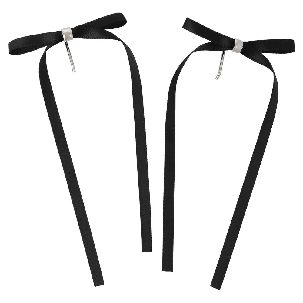 Solid Long Tail Bow Pony Hook Set