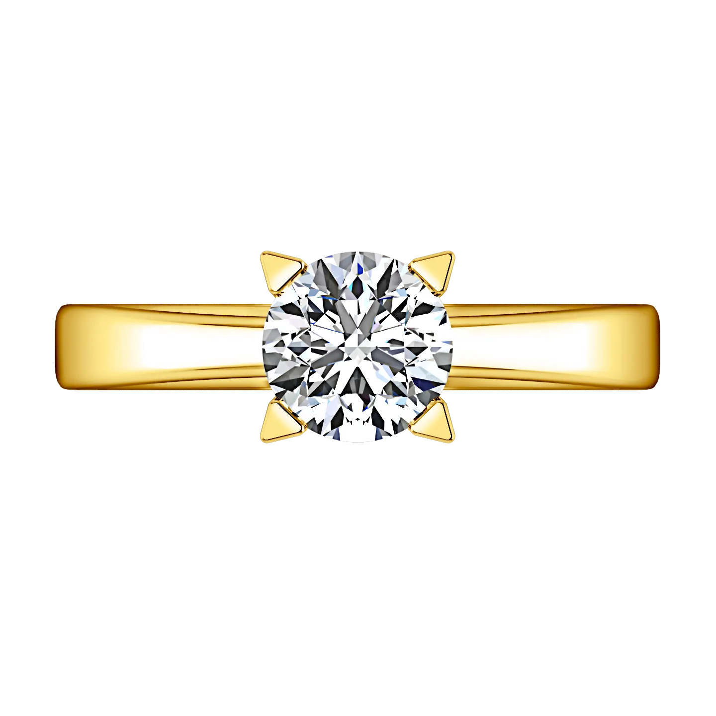 Solitaire Engagement Ring Icon 14K Yellow Gold