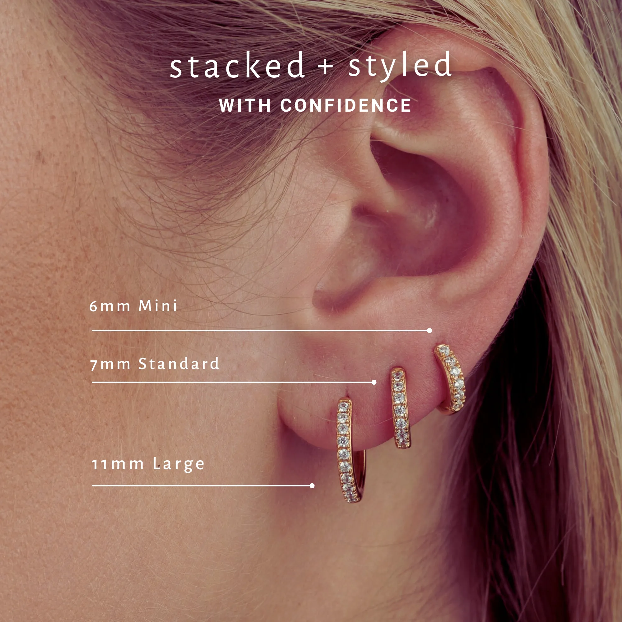 Sparkling Rose Gold 7mm Cartilage Hoop Single Earring