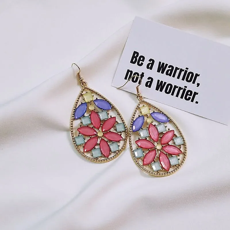 Stained glass earrings, bold statement earrings