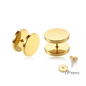 Stainless Steel Round Fake Plug - Gold