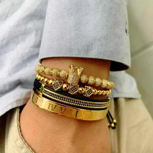 Stainless Steel Royal Bangle Set