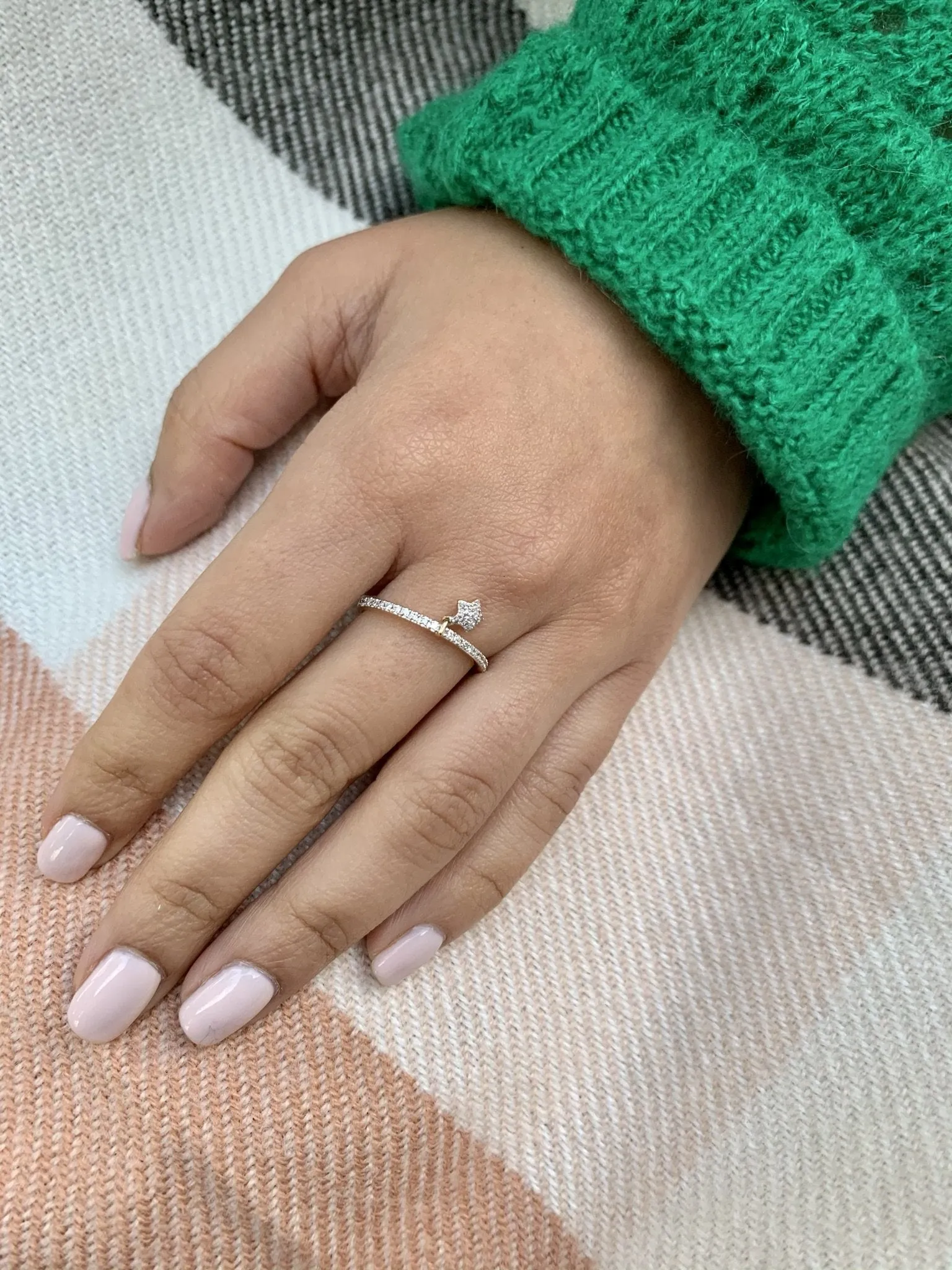 Starkissed Diamond Charm Ring in 14K Yellow Gold Vermeil on Sterling
