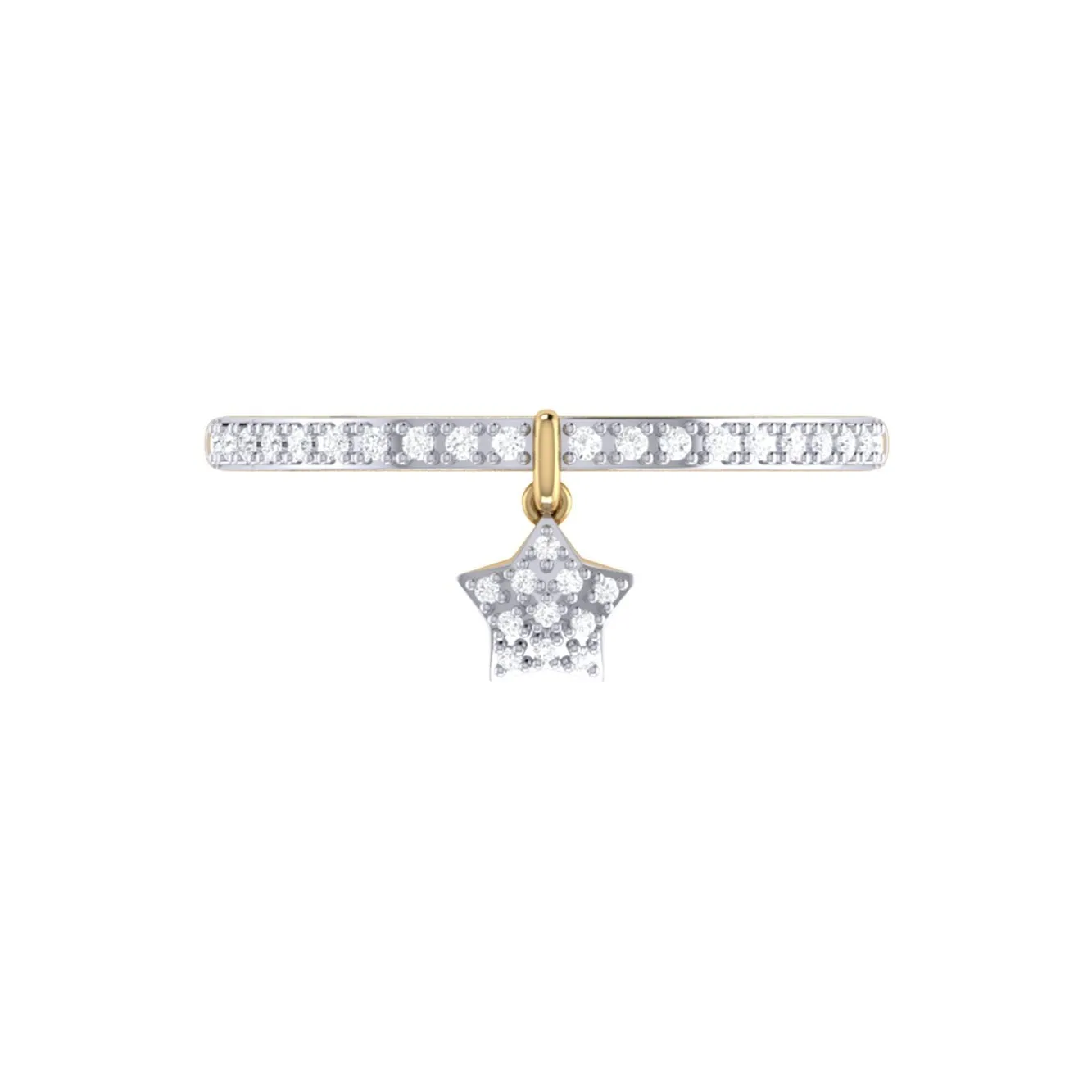 Starkissed Diamond Charm Ring in 14K Yellow Gold Vermeil on Sterling