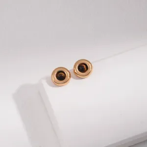 Sterling Silver Simple Tiger Eye Earrings