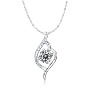 Sterling Silver Zirconia Pendant Necklace
