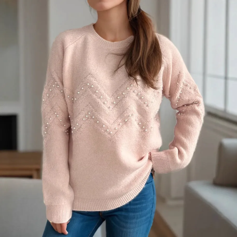 Stylish Jumper with Pearl