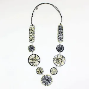 Sylca Black and Yellow Threads Paula Statement Necklace Style BP21N04