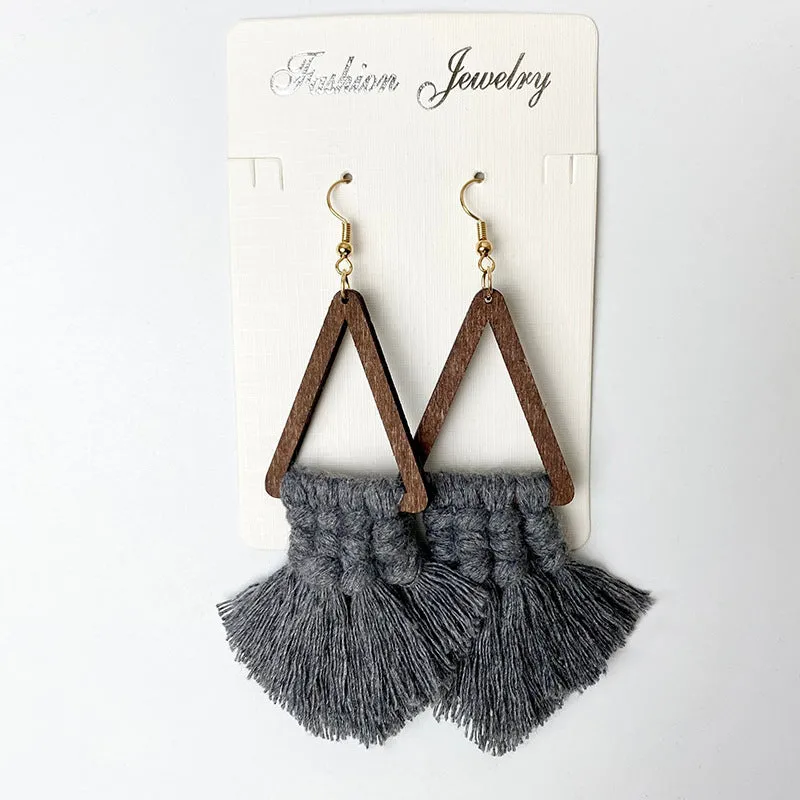 Tassel Detail Geometric Earrings - Bold & Stylish Accessorie