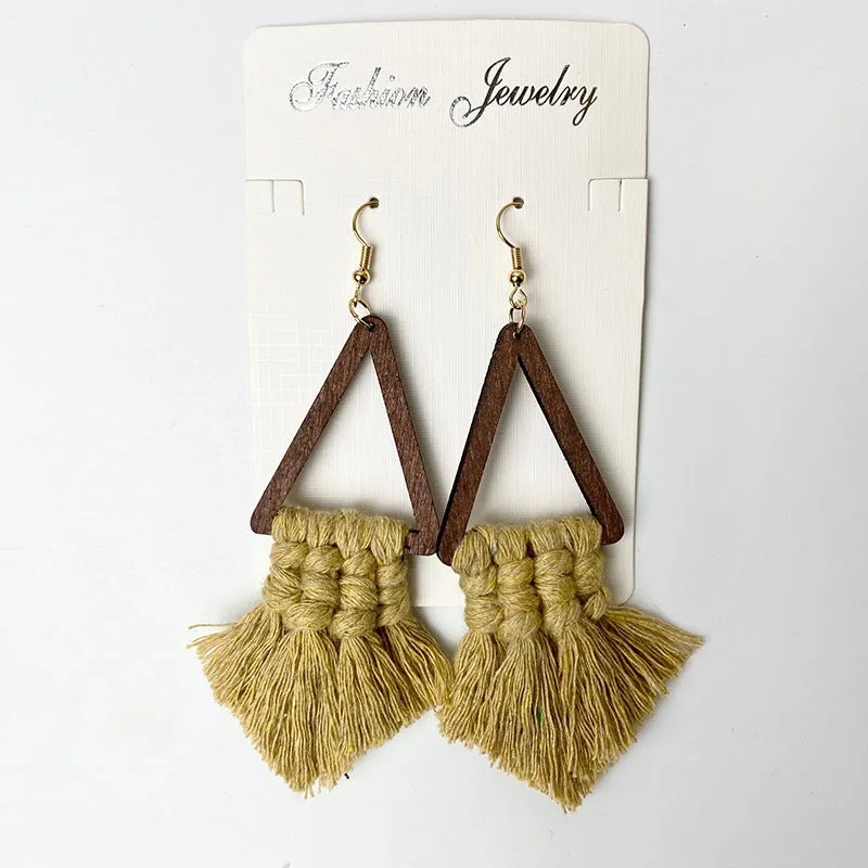 Tassel Detail Geometric Earrings - Bold & Stylish Accessorie