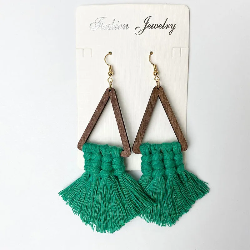 Tassel Detail Geometric Earrings - Bold & Stylish Accessorie