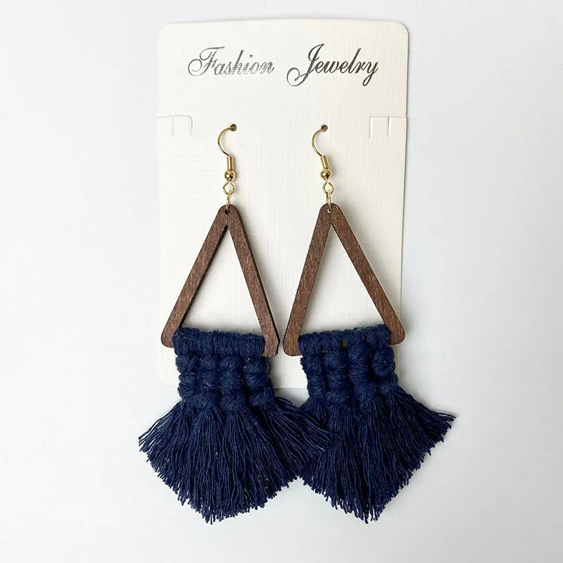 Tassel Detail Geometric Earrings - Bold & Stylish Accessorie
