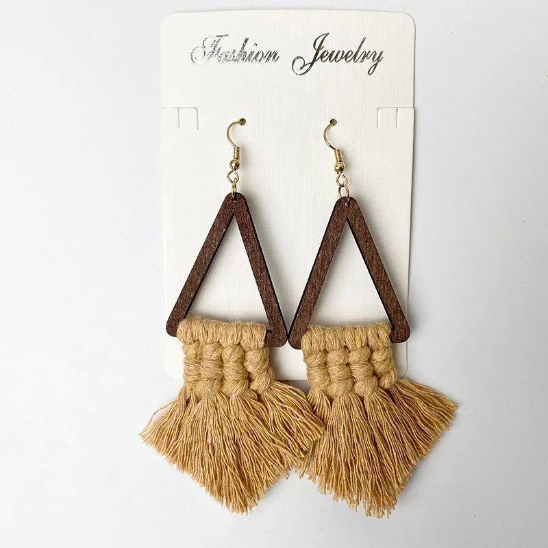 Tassel Detail Geometric Earrings - Bold & Stylish Accessorie