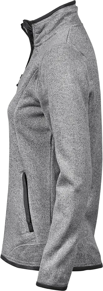 Tee Jays Ladies Outdoor Fleece | Melange Fabric | Stylish Details | Black or Grey | S-3XL