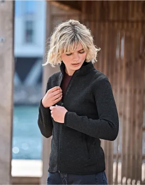 Tee Jays Ladies Outdoor Fleece | Melange Fabric | Stylish Details | Black or Grey | S-3XL