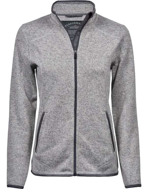 Tee Jays Ladies Outdoor Fleece | Melange Fabric | Stylish Details | Black or Grey | S-3XL