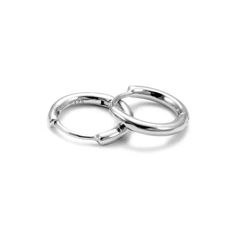 The Silver Eclipse® - 925 Sterling Silver Hoop Earrings in White Gold