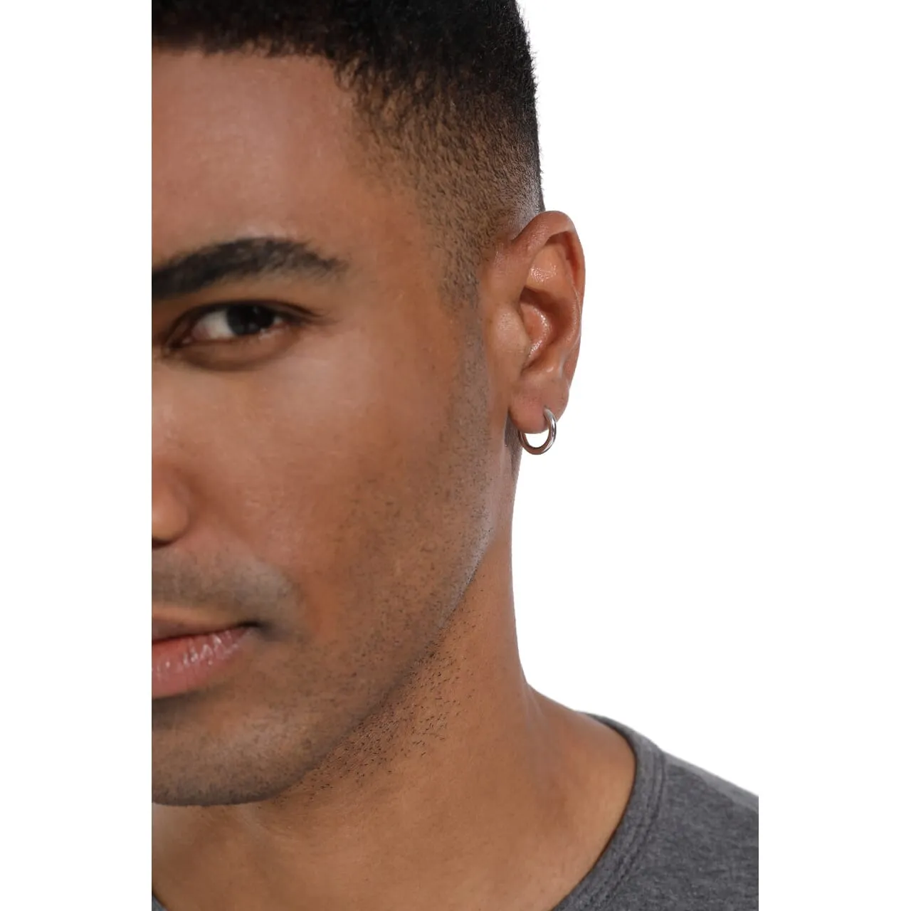The Silver Eclipse® - 925 Sterling Silver Hoop Earrings in White Gold
