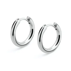 The Silver Eclipse® - 925 Sterling Silver Hoop Earrings in White Gold