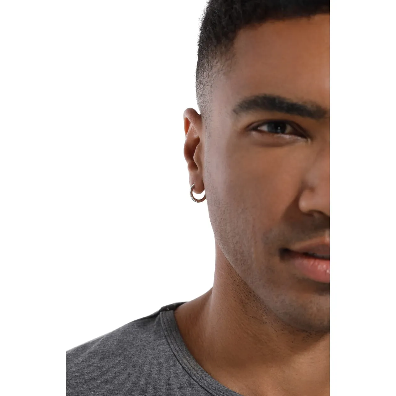The Silver Eclipse® - 925 Sterling Silver Hoop Earrings in White Gold