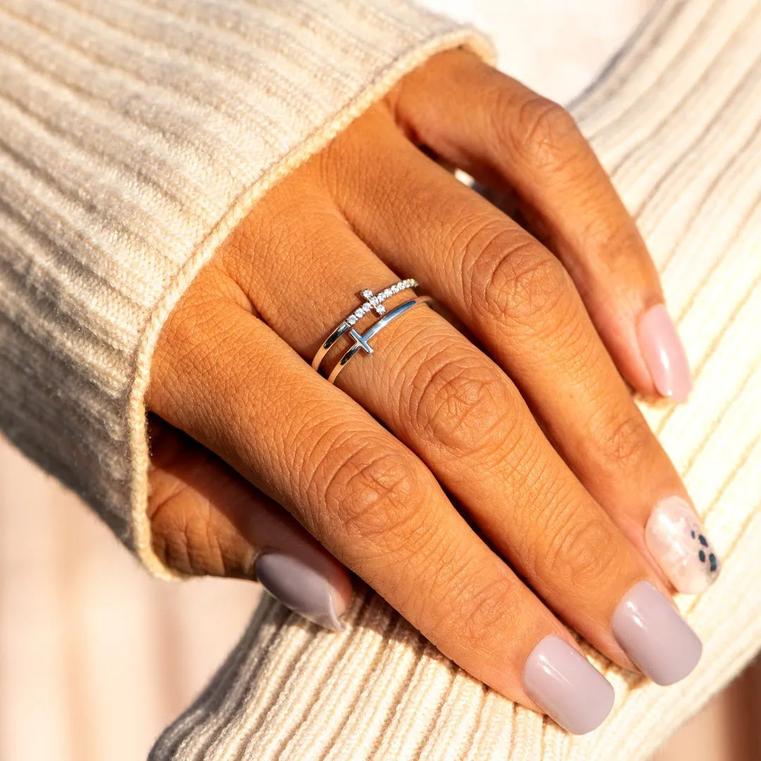 To My Daughter From Dad Double Cross Ring