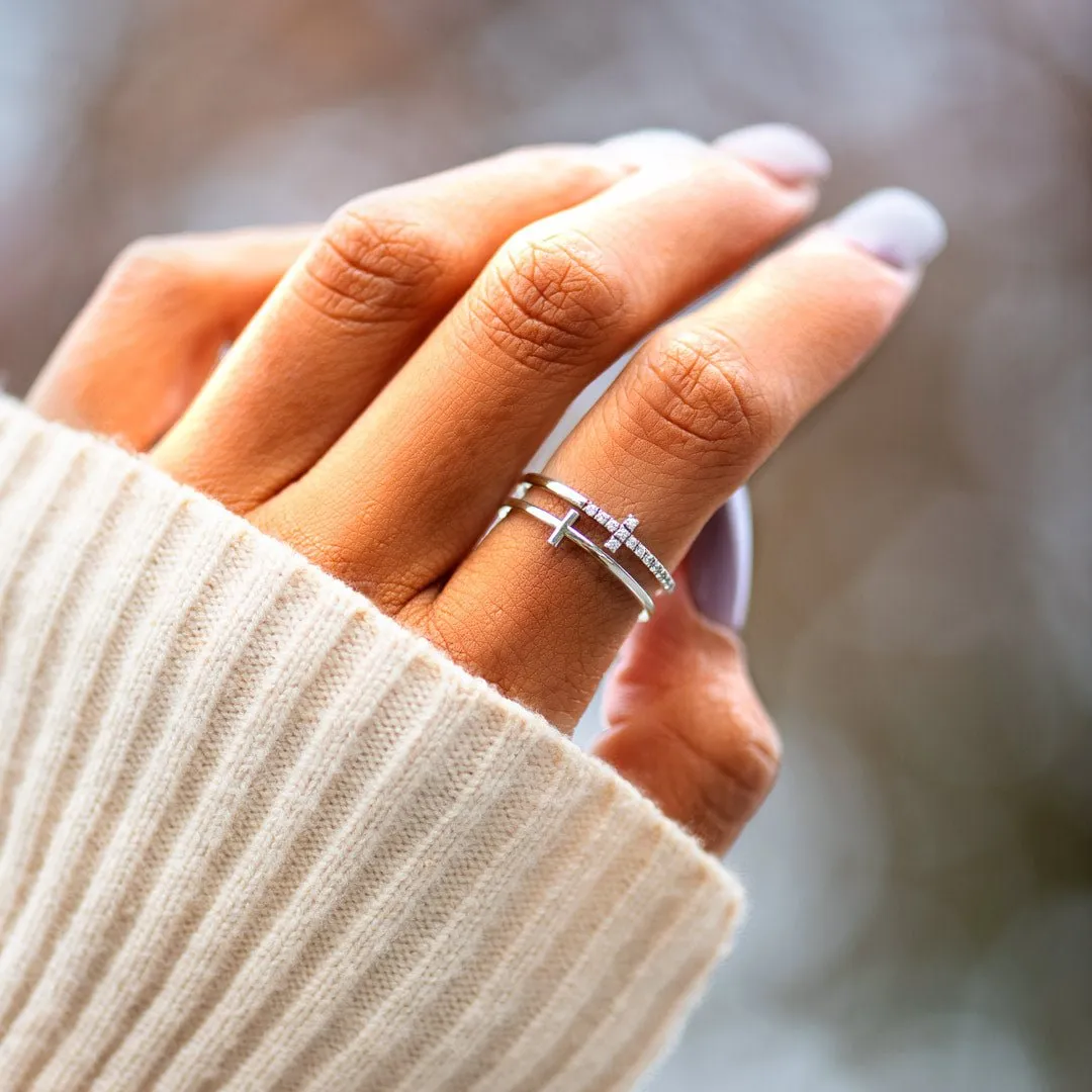 To My Daughter From Dad Double Cross Ring
