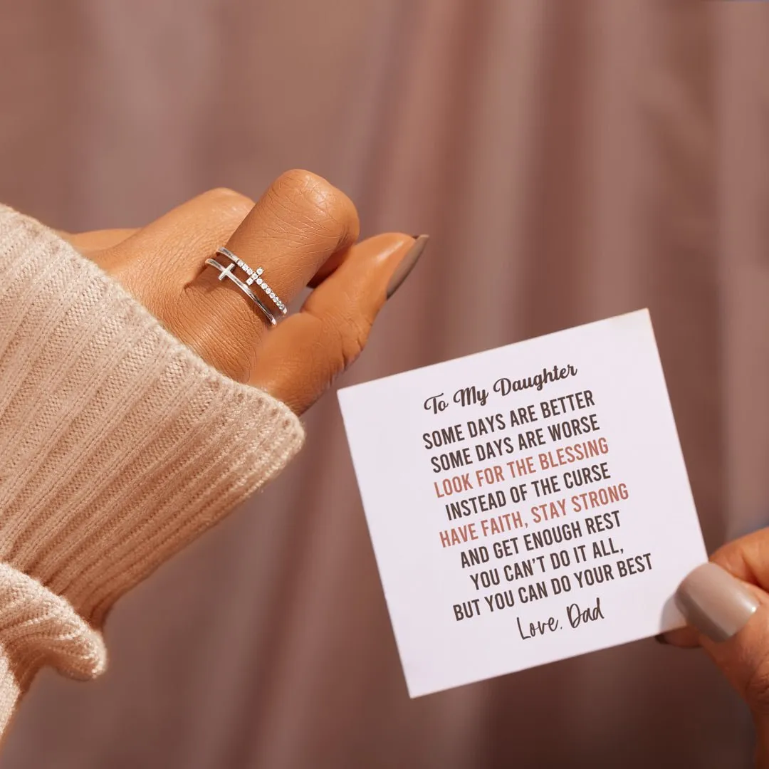 To My Daughter From Dad Double Cross Ring
