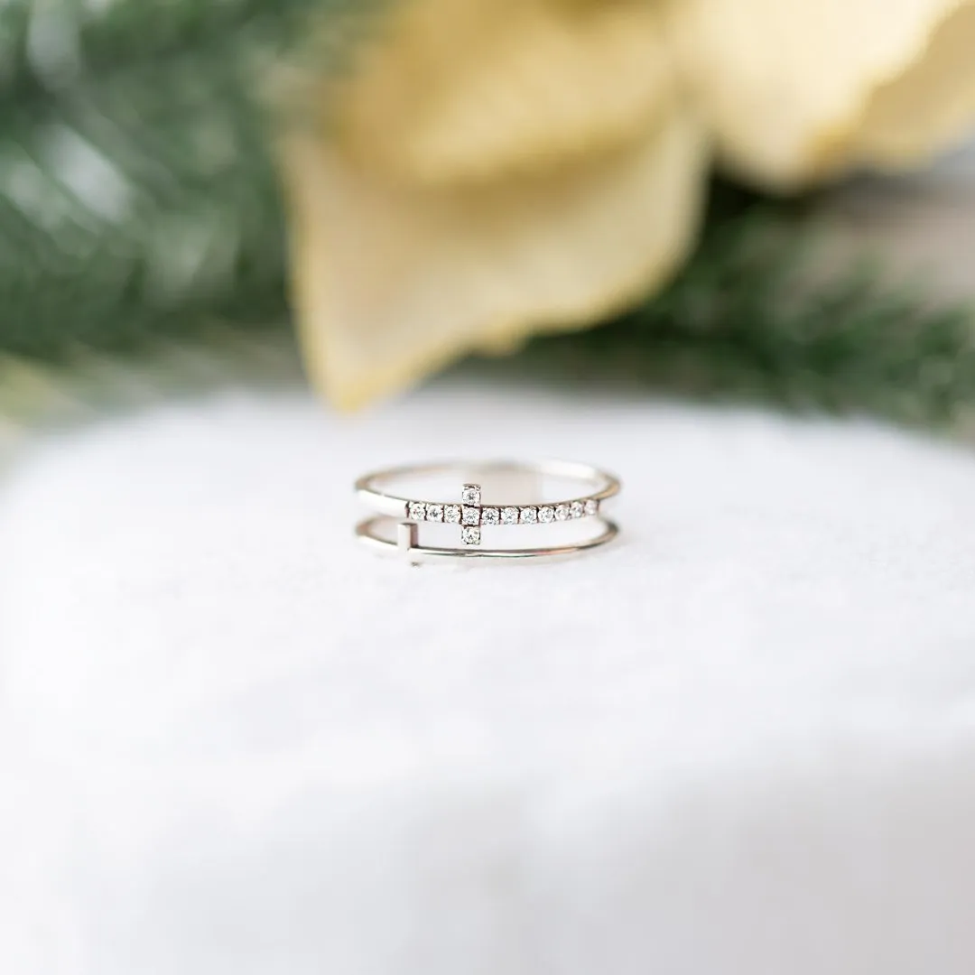 To My Daughter From Dad Double Cross Ring