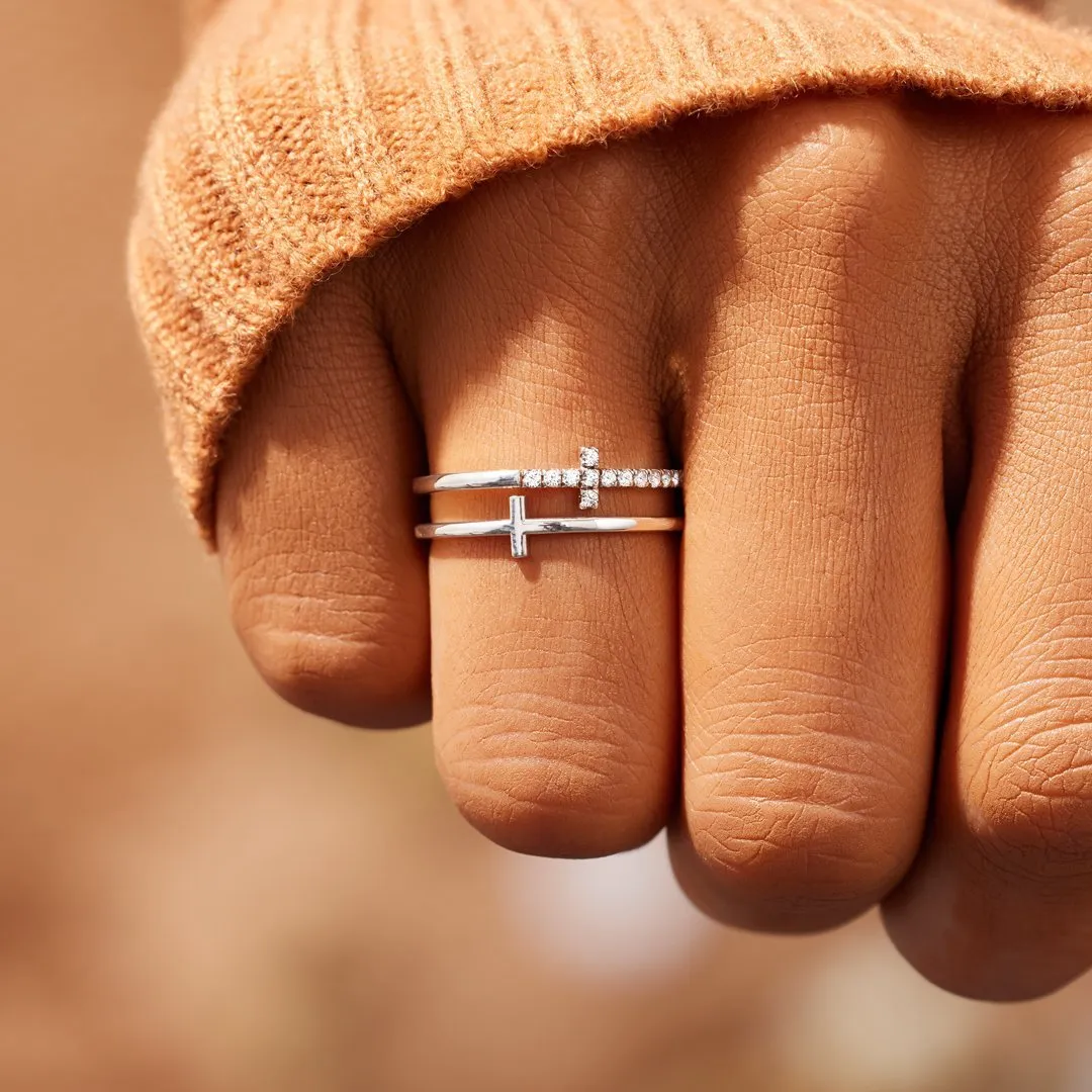 To My Daughter From Dad Double Cross Ring