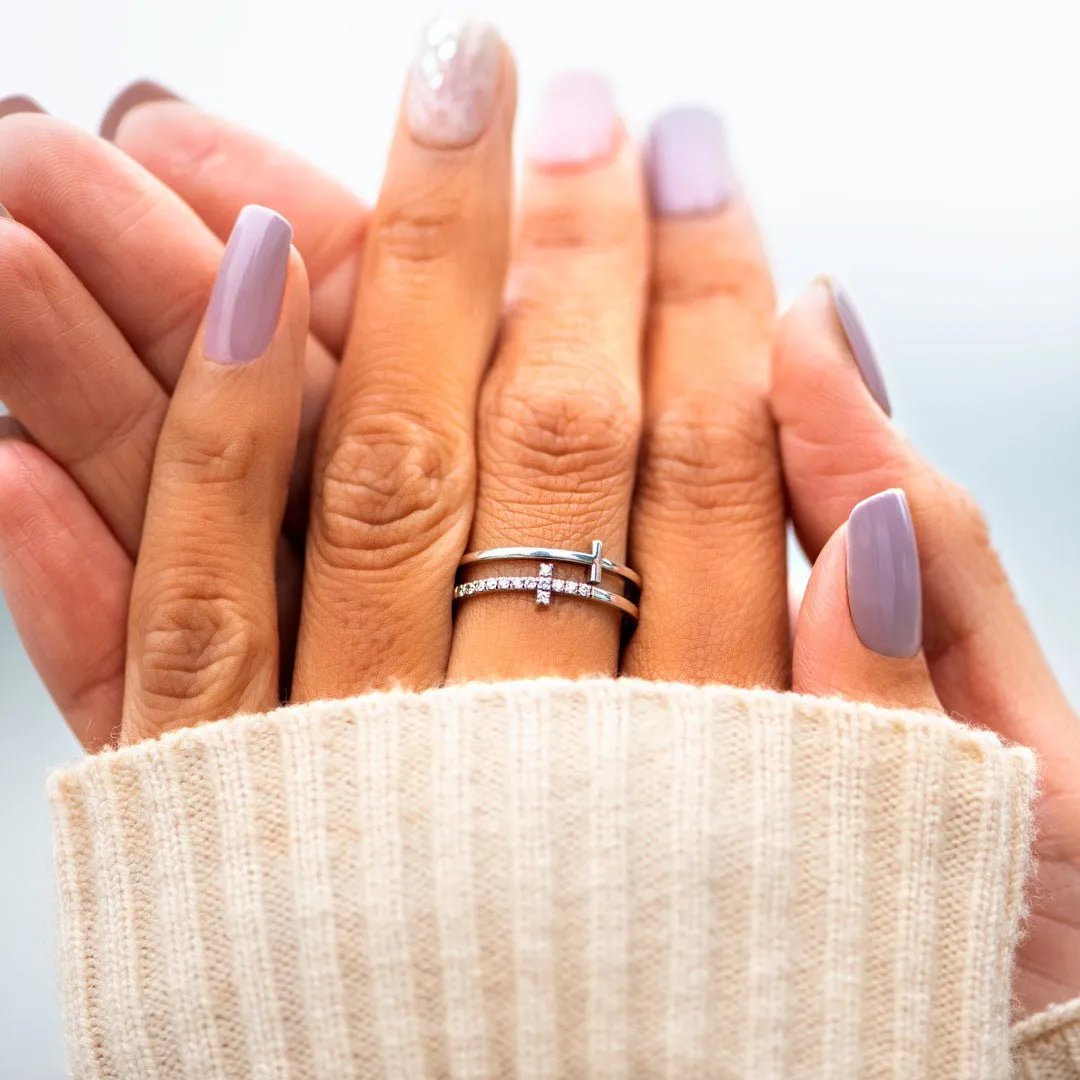 To My Daughter From Dad Double Cross Ring